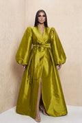 The Chartreuse Luxe Coat Dress