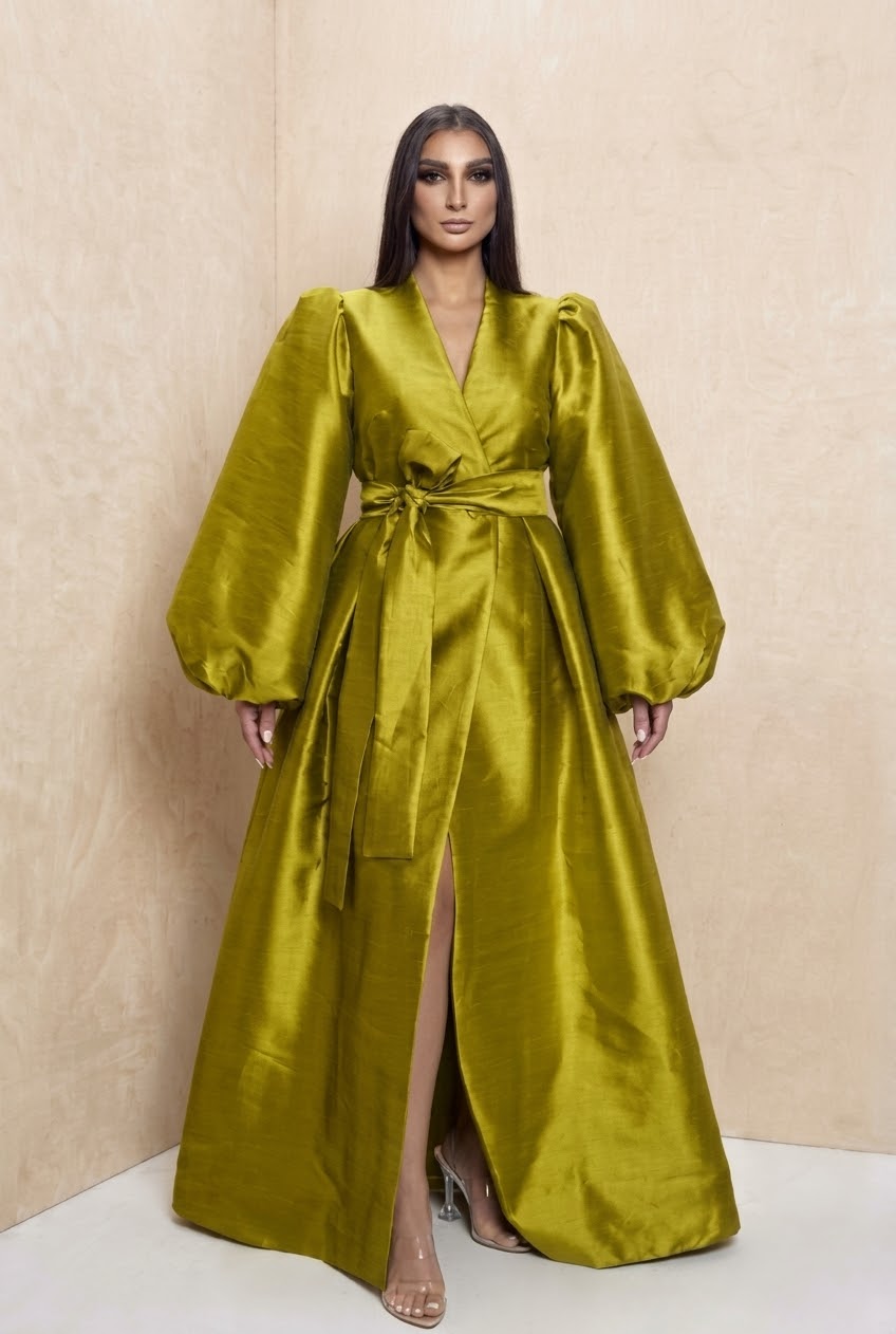 The Chartreuse Luxe Coat Dress