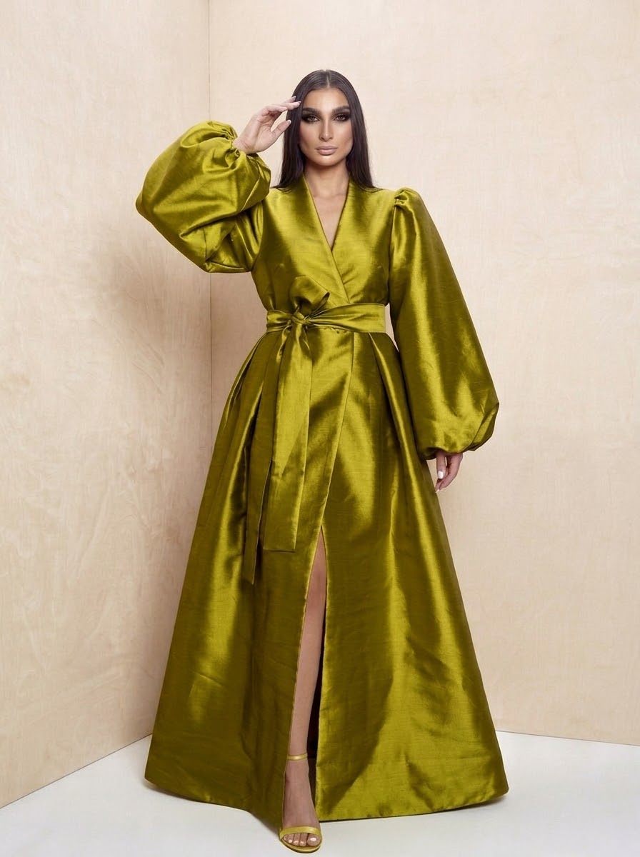The Chartreuse Luxe Coat Dress