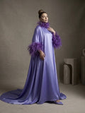 Lavender Feather Trim Dress