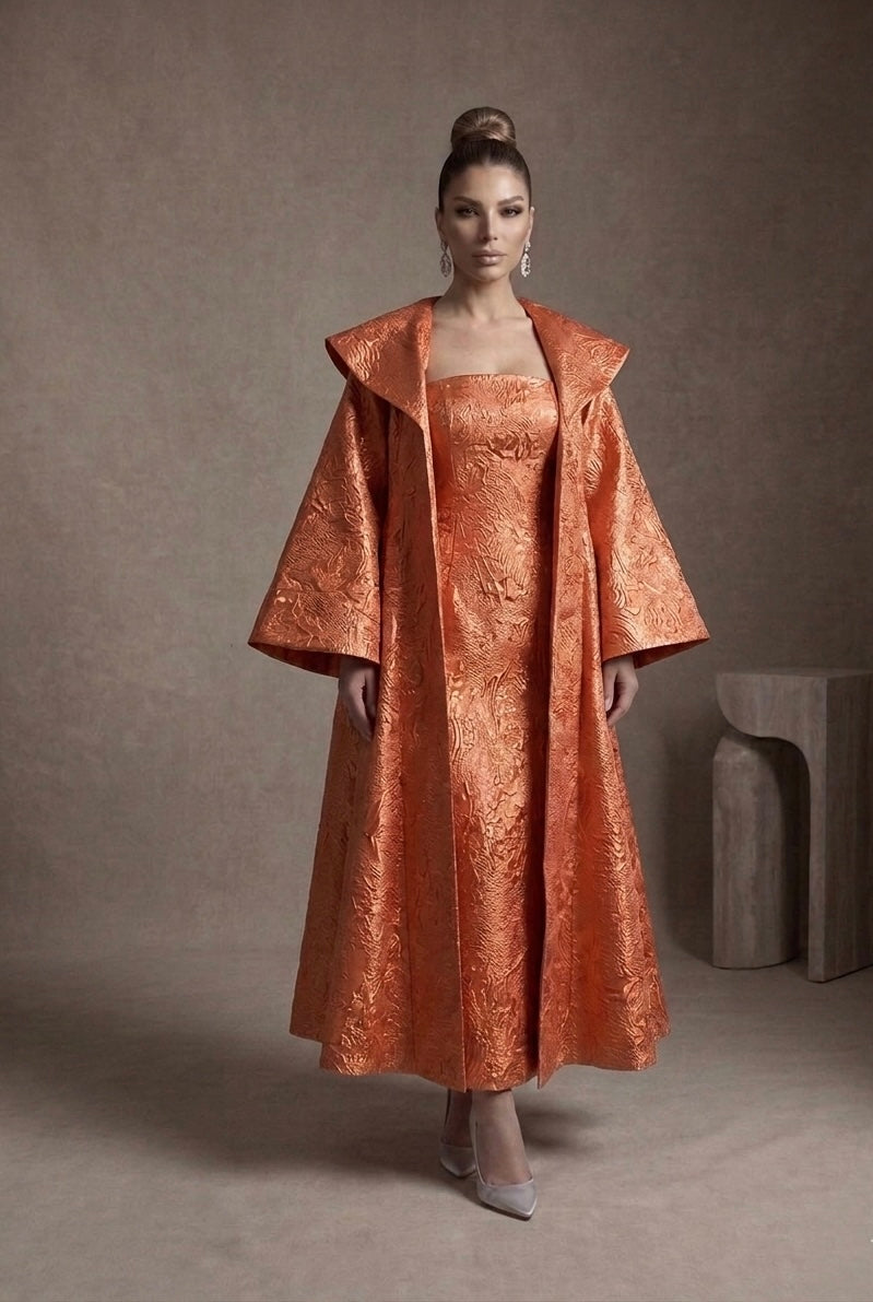 Valencia Jacquard Coat Dress